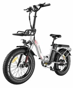 FAFREES F20 Max Electric Bike 20*4.0 Inch Fat Tire 500W Brushless Motor 25Km/h Speed Removable 48V 22.5Ah Lithium Battery Front & Rear Disc Brakes Shimano 7-Speed Gear 150KG Max Speed Folding E-bike With Footrest - White -rockbros-shop FAFREES F20 Max Electric Bike 20 Inch Folding Frame E bike White 519277 3