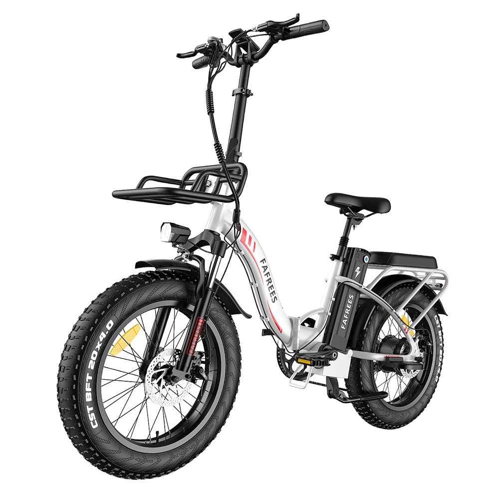 FAFREES F20 Max Electric Bike 20*4.0 Inch Fat Tire 500W Brushless Motor 25Km/h Speed Removable 48V 22.5Ah Lithium Battery Front & Rear Disc Brakes Shimano 7-Speed Gear 150KG Max Speed Folding E-bike with Footrest - White FAFREES F20 Max Electric Bike 20*4.0 Inch Fat Tire 500W Brushless Motor 25Km/h Speed Removable 48V 22.5Ah Lithium Battery Front & Rear Disc Brakes Shimano 7-Speed Gear 150KG Max Speed Folding E-bike With Footrest - White -rockbros-shop FAFREES F20 Max Electric Bike 20 Inch Folding Frame E bike White 519277 3