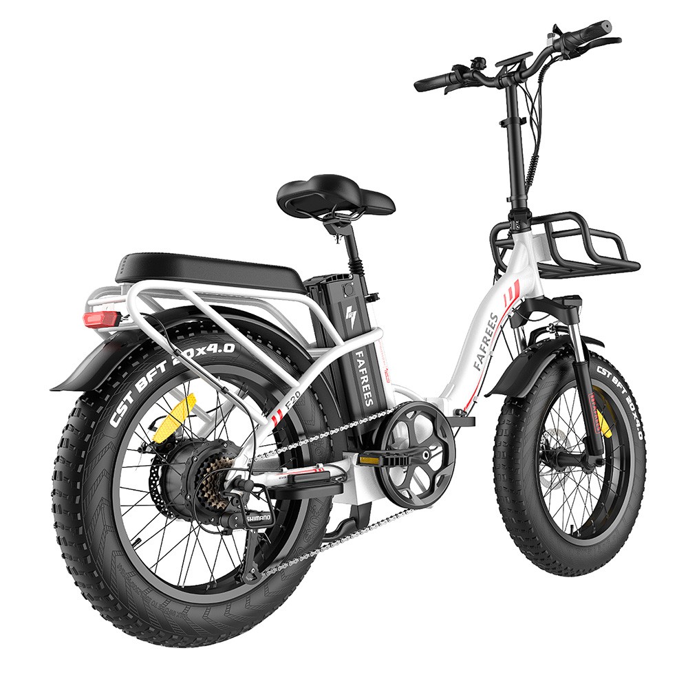 FAFREES F20 Max Electric Bike 20*4.0 Inch Fat Tire 500W Brushless Motor 25Km/h Speed Removable 48V 22.5Ah Lithium Battery Front & Rear Disc Brakes Shimano 7-Speed Gear 150KG Max Speed Folding E-bike with Footrest - White FAFREES F20 Max Electric Bike 20*4.0 Inch Fat Tire 500W Brushless Motor 25Km/h Speed Removable 48V 22.5Ah Lithium Battery Front & Rear Disc Brakes Shimano 7-Speed Gear 150KG Max Speed Folding E-bike With Footrest - White -rockbros-shop FAFREES F20 Max Electric Bike 20 Inch Folding Frame E bike White 519277 4