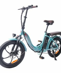 FAFREES F20 Pro Electric Bike 20*3.0 Inch Fat Tire 250W Brushless Motor 25Km/h Max Speed 7-Speed Gears With Removable 36V 18AH Lithium Battery 150KM Max Range Double Disc Brake Folding Frame E-bike - Blue -rockbros-shop FAFREES F20 Pro Electric Bike 20 Inch Folding Frame E bike Blue 516258 2