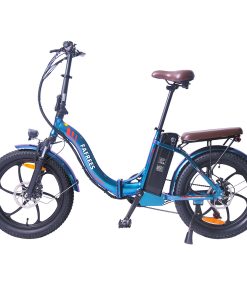 FAFREES F20 Pro Electric Bike 20*3.0 Inch Fat Tire 250W Brushless Motor 25Km/h Max Speed 7-Speed Gears With Removable 36V 18AH Lithium Battery 150KM Max Range Double Disc Brake Folding Frame E-bike - Deep Blue -rockbros-shop FAFREES F20 Pro Electric Bike 20 Inch Folding Frame E bike Deep Blue 516259 1