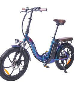FAFREES F20 Pro Electric Bike 20*3.0 Inch Fat Tire 250W Brushless Motor 25Km/h Max Speed 7-Speed Gears With Removable 36V 18AH Lithium Battery 150KM Max Range Double Disc Brake Folding Frame E-bike - Deep Blue -rockbros-shop FAFREES F20 Pro Electric Bike 20 Inch Folding Frame E bike Deep Blue 516259 2