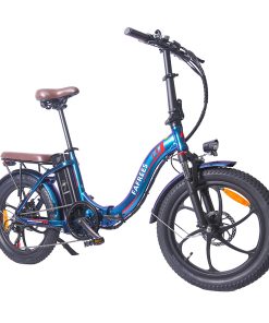 FAFREES F20 Pro Electric Bike 20*3.0 Inch Fat Tire 250W Brushless Motor 25Km/h Max Speed 7-Speed Gears With Removable 36V 18AH Lithium Battery 150KM Max Range Double Disc Brake Folding Frame E-bike - Deep Blue -rockbros-shop FAFREES F20 Pro Electric Bike 20 Inch Folding Frame E bike Deep Blue 516259 3