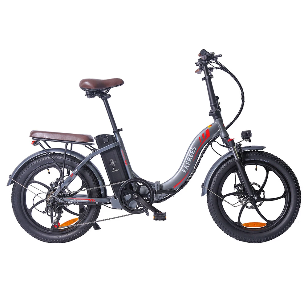 FAFREES F20 Pro Electric Bike 20*3.0 Inch Fat Tire 250W Brushless Motor 25Km/h Max Speed 7-Speed Gears With Removable 36V 18AH Lithium Battery 150KM Max Range Double Disc Brake Folding Frame E-bike - Gray 3 FAFREES F20 Pro Electric Bike 20*3.0 Inch Fat Tire 250W Brushless Motor 25Km/h Max Speed 7-Speed Gears With Removable 36V 18AH Lithium Battery 150KM Max Range Double Disc Brake Folding Frame E-bike - Gray