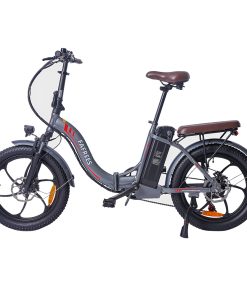 FAFREES F20 Pro Electric Bike 20*3.0 Inch Fat Tire 250W Brushless Motor 25Km/h Max Speed 7-Speed Gears With Removable 36V 18AH Lithium Battery 150KM Max Range Double Disc Brake Folding Frame E-bike - Gray -rockbros-shop FAFREES F20 Pro Electric Bike 20 Inch Folding Frame E bike Grey 516257 1