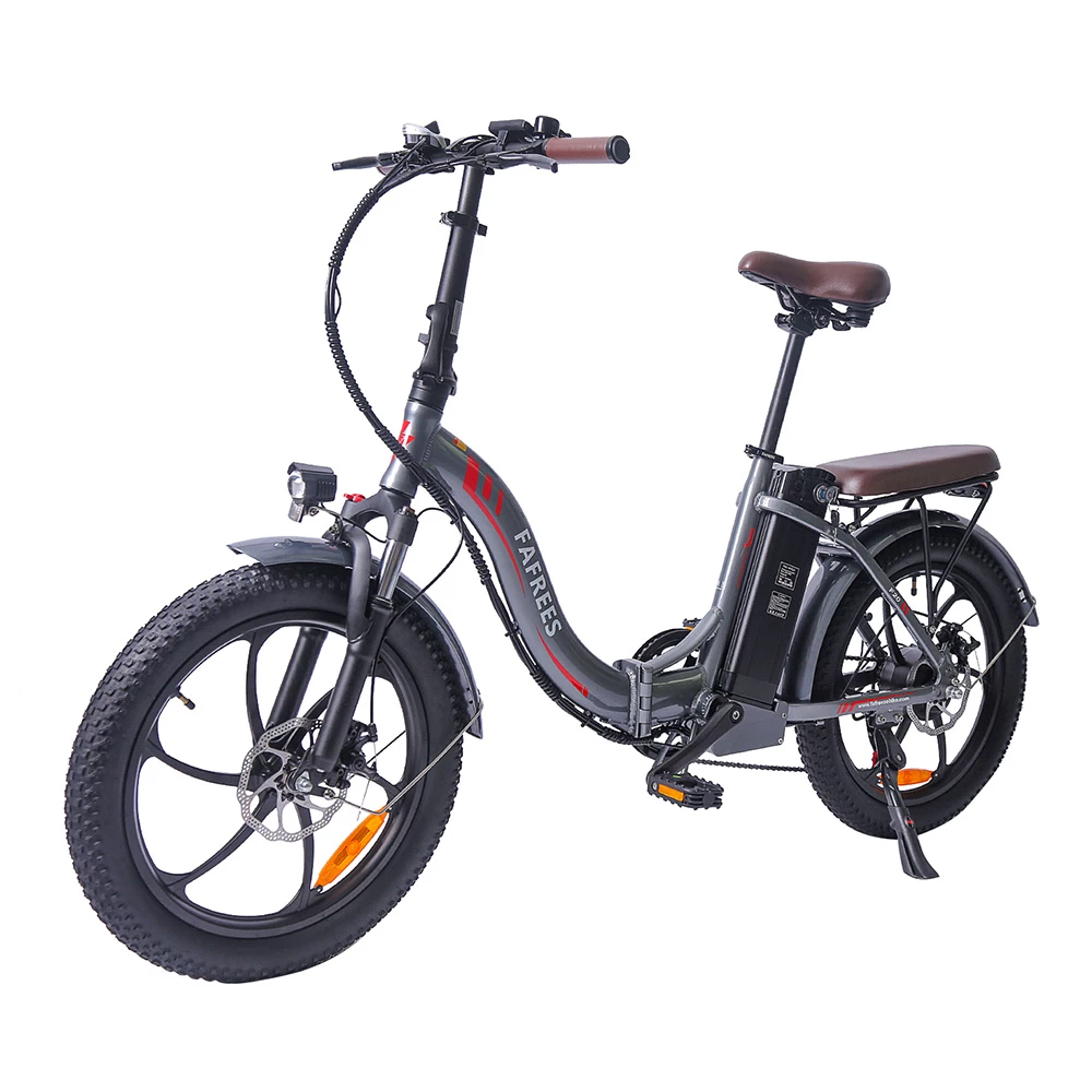 FAFREES F20 Pro Electric Bike 20*3.0 Inch Fat Tire 250W Brushless Motor 25Km/h Max Speed 7-Speed Gears With Removable 36V 18AH Lithium Battery 150KM Max Range Double Disc Brake Folding Frame E-bike - Gray 5 FAFREES F20 Pro Electric Bike 20*3.0 Inch Fat Tire 250W Brushless Motor 25Km/h Max Speed 7-Speed Gears With Removable 36V 18AH Lithium Battery 150KM Max Range Double Disc Brake Folding Frame E-bike - Gray - Image 3