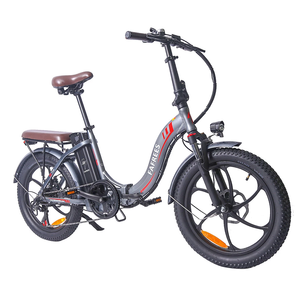FAFREES F20 Pro Electric Bike 20*3.0 Inch Fat Tire 250W Brushless Motor 25Km/h Max Speed 7-Speed Gears With Removable 36V 18AH Lithium Battery 150KM Max Range Double Disc Brake Folding Frame E-bike - Gray 6 FAFREES F20 Pro Electric Bike 20*3.0 Inch Fat Tire 250W Brushless Motor 25Km/h Max Speed 7-Speed Gears With Removable 36V 18AH Lithium Battery 150KM Max Range Double Disc Brake Folding Frame E-bike - Gray - Image 4