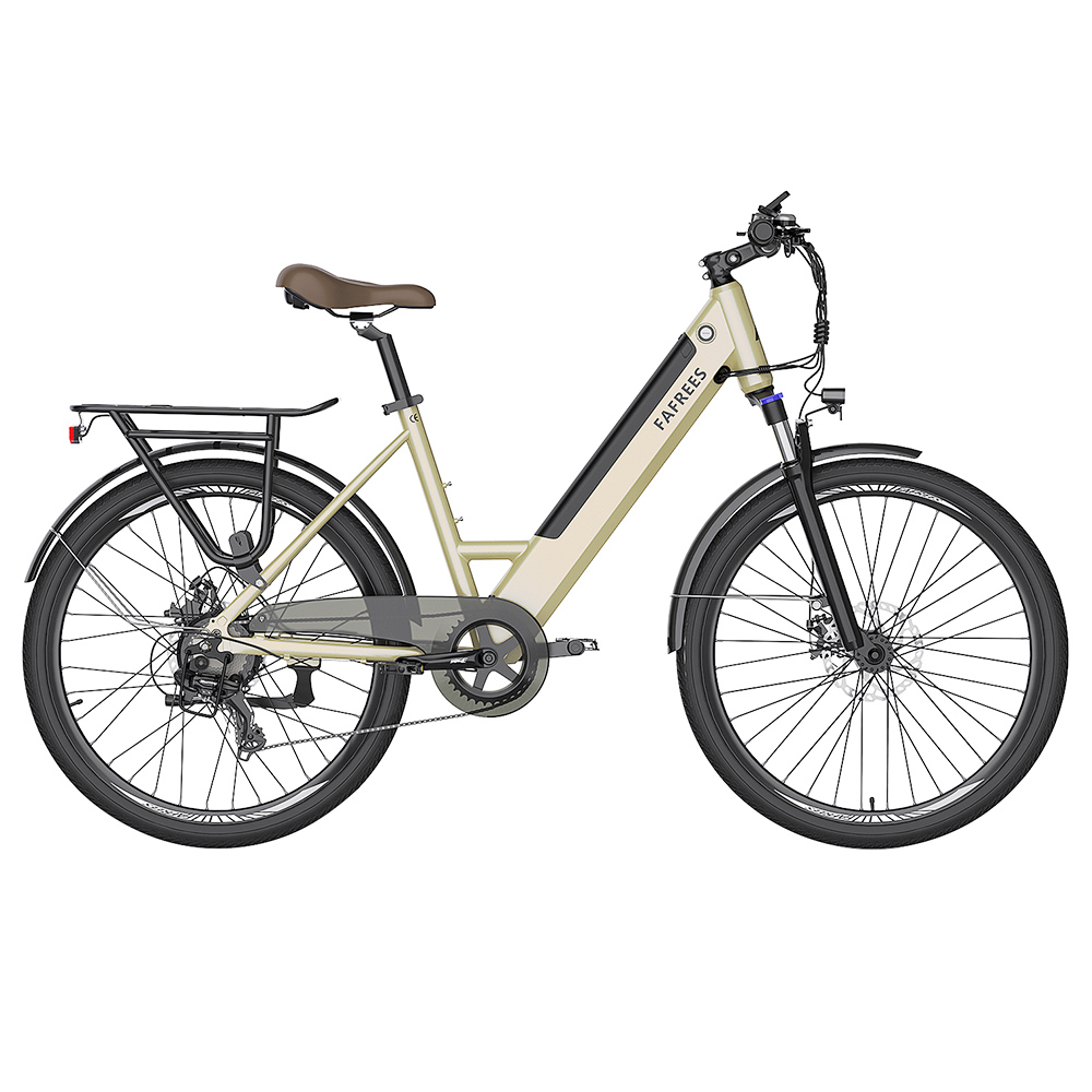 FAFREES F26 Pro City E-Bike 26 Inch Step-through Electric Bicycle 25Km/h 250W Motor 36V 10Ah Embedded Removable Battery Shimano 7 Speed Dual Disc Brakes APP Connect - Golden FAFREES F26 Pro City E-Bike 26 Inch Step-through Electric Bicycle 25Km/h 250W Motor 36V 10Ah Embedded Removable Battery Shimano 7 Speed Dual Disc Brakes APP Connect - Golden -rockbros-shop FAFREES F26 Pro 26 Step through City E Bike Gold 501480 1