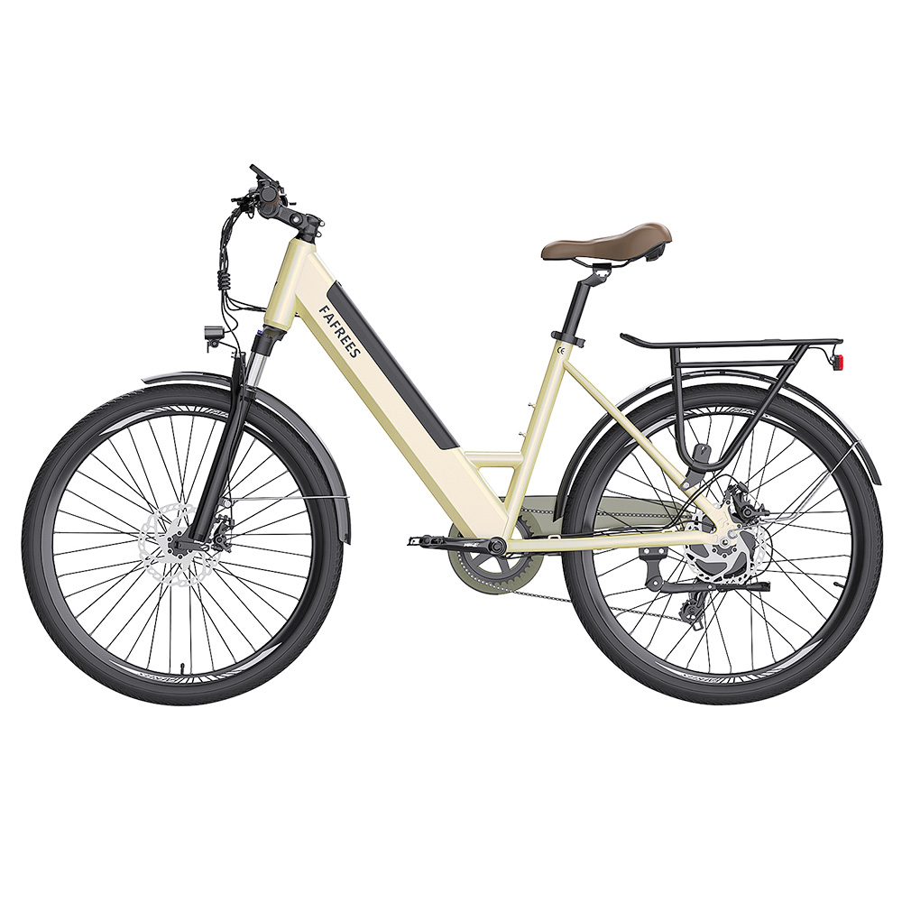 FAFREES F26 Pro City E-Bike 26 Inch Step-through Electric Bicycle 25Km/h 250W Motor 36V 10Ah Embedded Removable Battery Shimano 7 Speed Dual Disc Brakes APP Connect - Golden FAFREES F26 Pro City E-Bike 26 Inch Step-through Electric Bicycle 25Km/h 250W Motor 36V 10Ah Embedded Removable Battery Shimano 7 Speed Dual Disc Brakes APP Connect - Golden -rockbros-shop FAFREES F26 Pro 26 Step through City E Bike Gold 501480 2