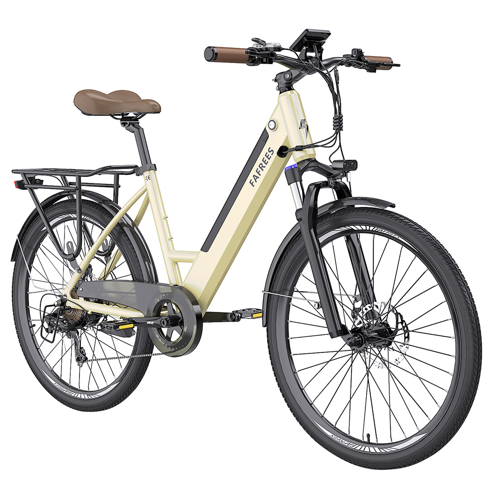 FAFREES F26 Pro City E-Bike 26 Inch Step-through Electric Bicycle 25Km/h 250W Motor 36V 10Ah Embedded Removable Battery Shimano 7 Speed Dual Disc Brakes APP Connect - Golden FAFREES F26 Pro City E-Bike 26 Inch Step-through Electric Bicycle 25Km/h 250W Motor 36V 10Ah Embedded Removable Battery Shimano 7 Speed Dual Disc Brakes APP Connect - Golden -rockbros-shop FAFREES F26 Pro 26 Step through City E Bike Gold 501480 3