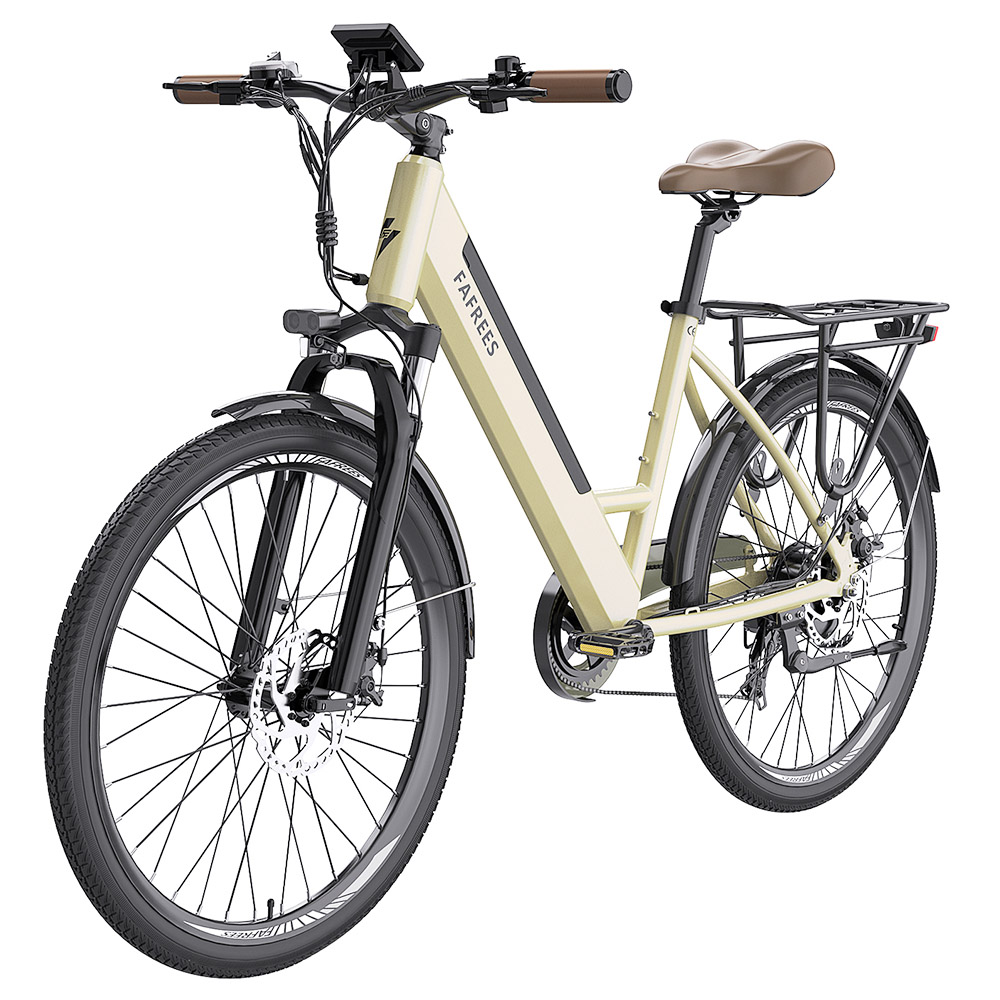 FAFREES F26 Pro City E-Bike 26 Inch Step-through Electric Bicycle 25Km/h 250W Motor 36V 10Ah Embedded Removable Battery Shimano 7 Speed Dual Disc Brakes APP Connect - Golden FAFREES F26 Pro City E-Bike 26 Inch Step-through Electric Bicycle 25Km/h 250W Motor 36V 10Ah Embedded Removable Battery Shimano 7 Speed Dual Disc Brakes APP Connect - Golden -rockbros-shop FAFREES F26 Pro 26 Step through City E Bike Gold 501480 4