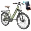 FAFREES F26 Pro City E-Bike 26 Inch Step-through Electric Bicycle 25Km/h 250W Motor 36V 10Ah Embedded Removable Battery Shimano 7 Speed Dual Disc Brakes APP Connect - Green -rockbros-shop FAFREES F26 Pro 26 Step through City E Bike Green 501478 0