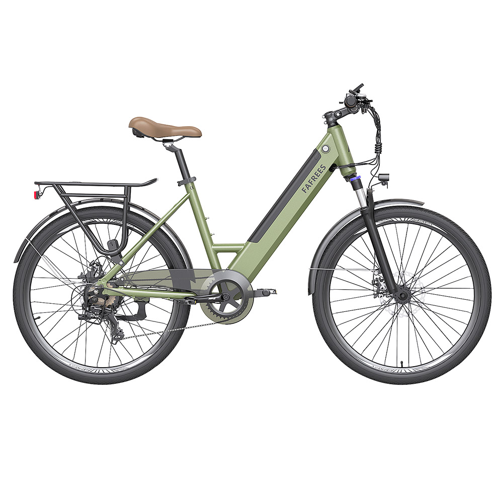 FAFREES F26 Pro City E-Bike 26 Inch Step-through Electric Bicycle 25Km/h 250W Motor 36V 10Ah Embedded Removable Battery Shimano 7 Speed Dual Disc Brakes APP Connect - Green FAFREES F26 Pro City E-Bike 26 Inch Step-through Electric Bicycle 25Km/h 250W Motor 36V 10Ah Embedded Removable Battery Shimano 7 Speed Dual Disc Brakes APP Connect - Green -rockbros-shop FAFREES F26 Pro 26 Step through City E Bike Green 501478 1