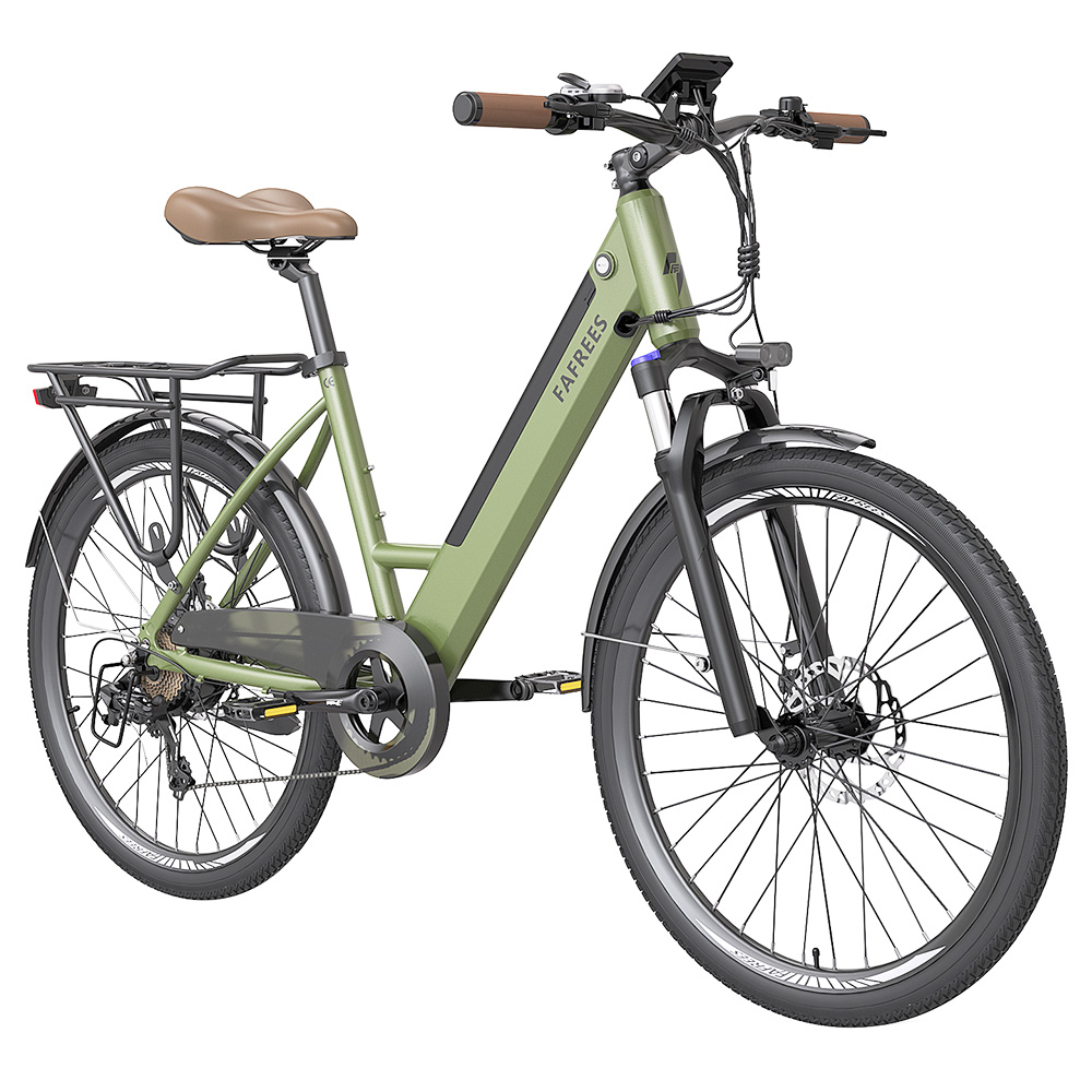 FAFREES F26 Pro City E-Bike 26 Inch Step-through Electric Bicycle 25Km/h 250W Motor 36V 10Ah Embedded Removable Battery Shimano 7 Speed Dual Disc Brakes APP Connect - Green FAFREES F26 Pro City E-Bike 26 Inch Step-through Electric Bicycle 25Km/h 250W Motor 36V 10Ah Embedded Removable Battery Shimano 7 Speed Dual Disc Brakes APP Connect - Green -rockbros-shop FAFREES F26 Pro 26 Step through City E Bike Green 501478 3