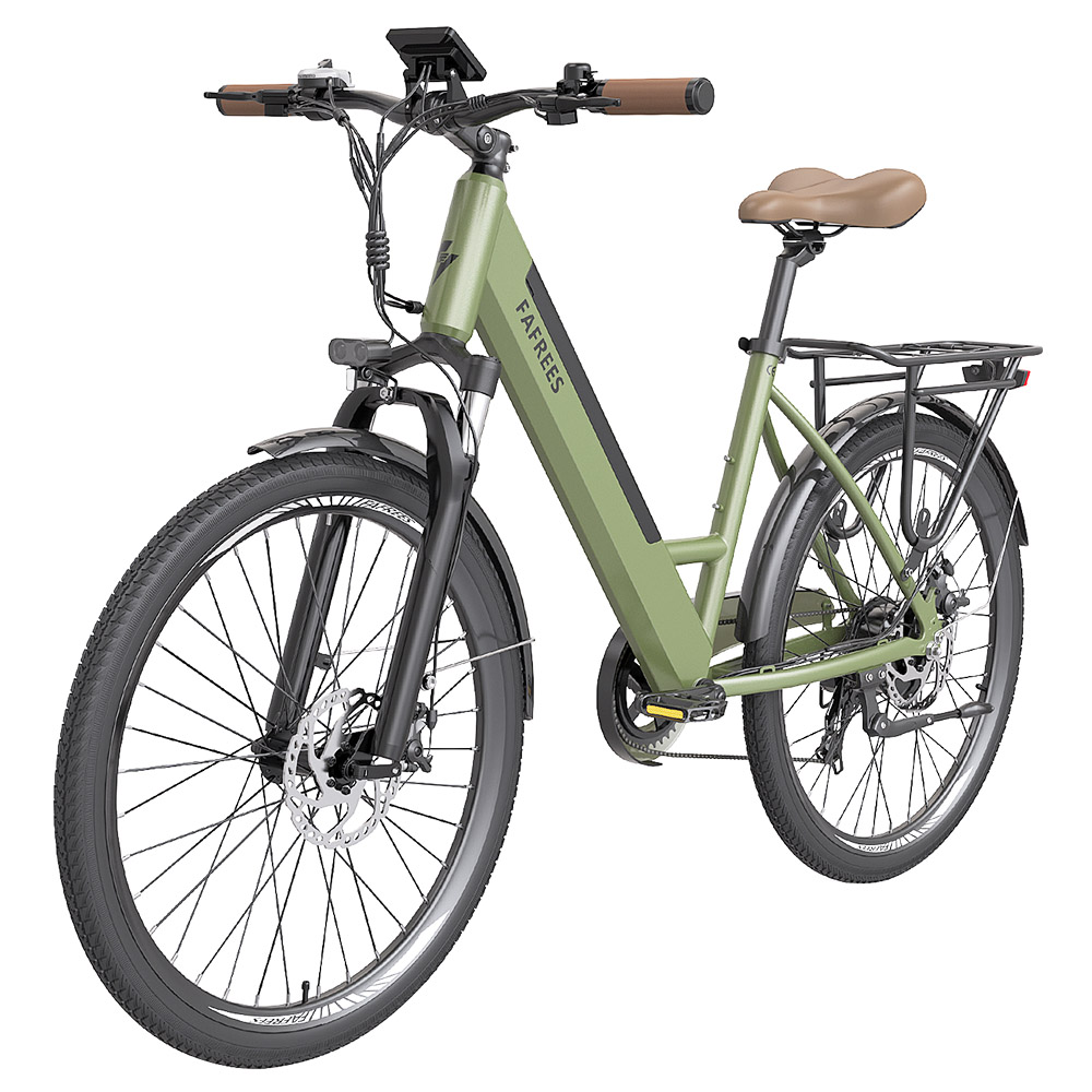FAFREES F26 Pro City E-Bike 26 Inch Step-through Electric Bicycle 25Km/h 250W Motor 36V 10Ah Embedded Removable Battery Shimano 7 Speed Dual Disc Brakes APP Connect - Green FAFREES F26 Pro City E-Bike 26 Inch Step-through Electric Bicycle 25Km/h 250W Motor 36V 10Ah Embedded Removable Battery Shimano 7 Speed Dual Disc Brakes APP Connect - Green -rockbros-shop FAFREES F26 Pro 26 Step through City E Bike Green 501478 4