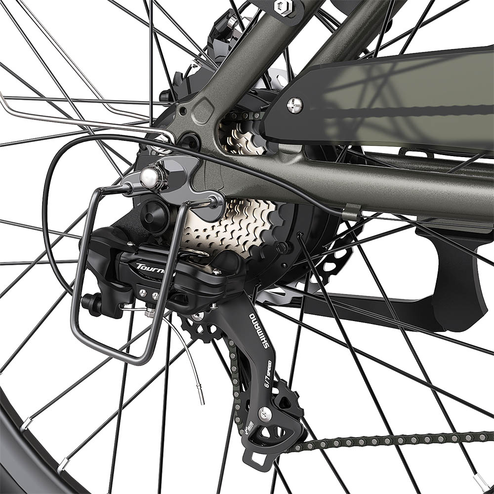 FAFREES F26 Pro City E-Bike 26 Inch Step-through Electric Bicycle 25Km/h 250W Motor 36V 10Ah Embedded Removable Battery Shimano 7 Speed Dual Disc Brakes APP Connect - Green FAFREES F26 Pro City E-Bike 26 Inch Step-through Electric Bicycle 25Km/h 250W Motor 36V 10Ah Embedded Removable Battery Shimano 7 Speed Dual Disc Brakes APP Connect - Green -rockbros-shop FAFREES F26 Pro 26 Step through City E Bike Green 501478 5