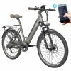 FAFREES F26 Pro City E-Bike 26 Inch Step-through Electric Bicycle 25Km/h 250W Motor 36V 10Ah Embedded Removable Battery Shimano 7 Speed Dual Disc Brakes APP Connect - Grey -rockbros-shop FAFREES F26 Pro 26 Step through City E Bike Grey 501479 0
