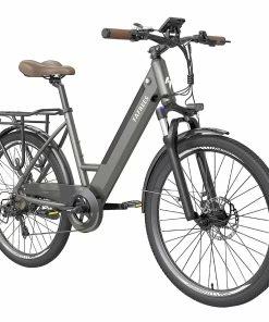 FAFREES F26 Pro City E-Bike 26 Inch Step-through Electric Bicycle 25Km/h 250W Motor 36V 10Ah Embedded Removable Battery Shimano 7 Speed Dual Disc Brakes APP Connect - Grey -rockbros-shop FAFREES F26 Pro 26 Step through City E Bike Grey 501479 2