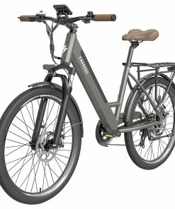 FAFREES F26 Pro City E-Bike 26 Inch Step-through Electric Bicycle 25Km/h 250W Motor 36V 10Ah Embedded Removable Battery Shimano 7 Speed Dual Disc Brakes APP Connect - Grey -rockbros-shop FAFREES F26 Pro 26 Step through City E Bike Grey 501479 3