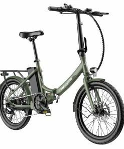 FAFREES F20 Light Folding City E-bike 20*1.95 Inch Tire 36V 250W Motor 25Km/h Max Speed 14.5Ah Battery Shimano 7-Speed Gear IPX4 Waterproof - Green -rockbros-shop FAFREES FF20 Light Folding City E bike Green 519503 2