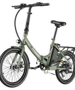 FAFREES F20 Light Folding City E-bike 20*1.95 Inch Tire 36V 250W Motor 25Km/h Max Speed 14.5Ah Battery Shimano 7-Speed Gear IPX4 Waterproof - Green -rockbros-shop FAFREES FF20 Light Folding City E bike Green 519503 3