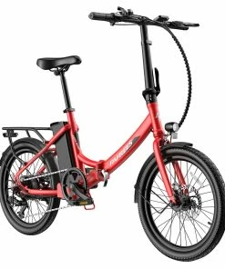 FAFREES F20 Light Folding City E-bike 20*1.95 Inch Tire 36V 250W Motor 25Km/h Max Speed 14.5Ah Battery Shimano 7-Speed Gear IPX4 Waterproof - Red -rockbros-shop FAFREES FF20 Light Folding City E bike Red 519504 2