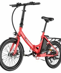 FAFREES F20 Light Folding City E-bike 20*1.95 Inch Tire 36V 250W Motor 25Km/h Max Speed 14.5Ah Battery Shimano 7-Speed Gear IPX4 Waterproof - Red -rockbros-shop FAFREES FF20 Light Folding City E bike Red 519504 3
