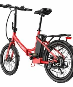 FAFREES F20 Light Folding City E-bike 20*1.95 Inch Tire 36V 250W Motor 25Km/h Max Speed 14.5Ah Battery Shimano 7-Speed Gear IPX4 Waterproof - Red -rockbros-shop FAFREES FF20 Light Folding City E bike Red 519504 5