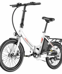 FAFREES F20 Light Folding City E-bike 20*1.95 Inch Tire 36V 250W Motor 25Km/h Max Speed 14.5Ah Battery Shimano 7-Speed Gear IPX4 Waterproof - White -rockbros-shop FAFREES FF20 Light Folding City E bike White 519505 3