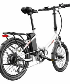 FAFREES F20 Light Folding City E-bike 20*1.95 Inch Tire 36V 250W Motor 25Km/h Max Speed 14.5Ah Battery Shimano 7-Speed Gear IPX4 Waterproof - White -rockbros-shop FAFREES FF20 Light Folding City E bike White 519505 4