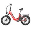 FAFREES FF20 Polar Electric Bike 48V 500W Motor 40Km/h Max Speed Dual 10.4Ah Batteries For 150KM Range 20*4.0 Inch CHAOYANG Fat Tire Double Disc Brakes Shimano 7-Speed Gear LCD Color Display - Red -rockbros-shop FAFREES FF20 Polar Electric Bike Red 519497 1