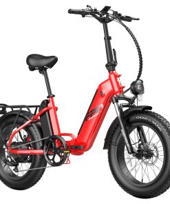 FAFREES FF20 Polar Electric Bike 48V 500W Motor 40Km/h Max Speed Dual 10.4Ah Batteries For 150KM Range 20*4.0 Inch CHAOYANG Fat Tire Double Disc Brakes Shimano 7-Speed Gear LCD Color Display - Red -rockbros-shop FAFREES FF20 Polar Electric Bike Red 519497 2