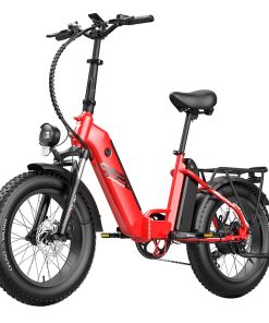 FAFREES FF20 Polar Electric Bike 48V 500W Motor 40Km/h Max Speed Dual 10.4Ah Batteries For 150KM Range 20*4.0 Inch CHAOYANG Fat Tire Double Disc Brakes Shimano 7-Speed Gear LCD Color Display - Red -rockbros-shop FAFREES FF20 Polar Electric Bike Red 519497 3