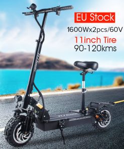 FLJ Scooter FLJ T113 11inch 2*1600W Dual Motors Electric Scooter With 60V 35Ah Battery Big Power - With Seat -rockbros-shop FLJ T113 11inch 2 1600W Dual Motors Electric Scooter With Seat 517206 4