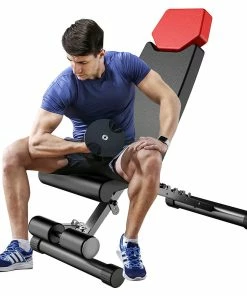 Finer Form 5-in-1 Weight Bench, 660lbs Weight Limit Adjustable Foldable Training Equipment For Bench Press, Strength Training, Full Body Workout