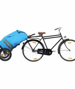Folding Cargo Bike Trailer With Grocery Bag Blue And Black -rockbros-shop Folding Cargo Bike Trailer with Grocery Bag Blue and Black 427215 1