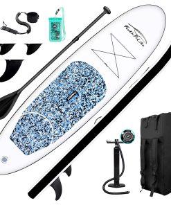 FunWater SUPFR04A CAMOUFLAGE Inflatable Stand Up Paddle Board 10'' Long 30' Wide 6' Thick Blue