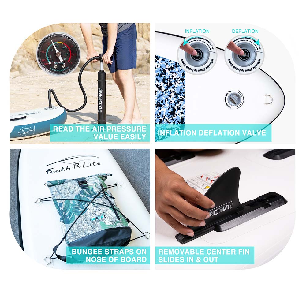 FunWater SUPFR04A CAMOUFLAGE Inflatable Stand Up Paddle Board 10'' Long 30' Wide 6' Thick Blue FunWater SUPFR04A CAMOUFLAGE Inflatable Stand Up Paddle Board 10'' Long 30' Wide 6' Thick Blue -rockbros-shop FunWater CAMOUFLAGE Inflatable Stand Up Paddle Board 507206 2