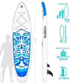 FunWater Cruise SUPFW02A Inflatable Stand Up Paddle Board 335x84x15cm Ultra-Light For All Levels With 10L Dry Bag Travel Backpack - Blue 6 FunWater Cruise SUPFW02A Inflatable Stand Up Paddle Board 335x84x15cm Ultra-Light For All Levels With 10L Dry Bag Travel Backpack - Blue -rockbros-shop FunWater Cruise 335x84x15cm Inflatable SUP Board 500272 4