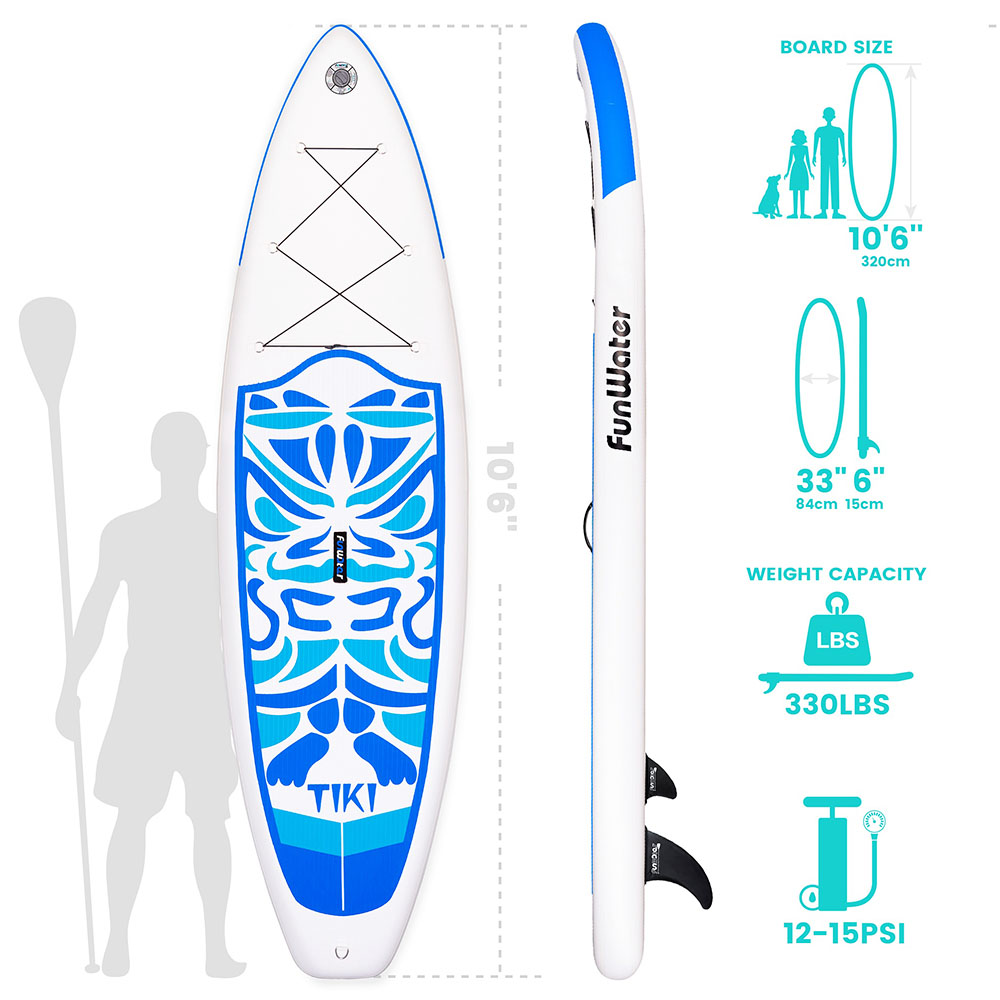 FunWater Cruise SUPFW02A Inflatable Stand Up Paddle Board 335x84x15cm Ultra-Light for All Levels with 10L Dry Bag Travel Backpack - Blue FunWater Cruise SUPFW02A Inflatable Stand Up Paddle Board 335x84x15cm Ultra-Light For All Levels With 10L Dry Bag Travel Backpack - Blue -rockbros-shop FunWater Cruise 335x84x15cm Inflatable SUP Board 500272 4