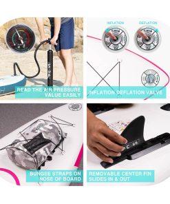 FunWater Cruise SUPFW02B Inflatable Stand Up Paddle Board 335x84x15cm Ultra-Light For All Levels With 10L Dry Bag Travel Backpack - Pink 7 FunWater Cruise SUPFW02B Inflatable Stand Up Paddle Board 335x84x15cm Ultra-Light For All Levels With 10L Dry Bag Travel Backpack - Pink -rockbros-shop FunWater Cruise 335x84x15cm Inflatable SUP Board 500273 5