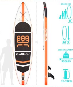 FunWater Cruise SUPFW03A Inflatable Stand Up Paddle Board 335x84x15cm Ultra-Light For All Levels With 10L Dry Bag Travel Backpack 5 FunWater Cruise SUPFW03A Inflatable Stand Up Paddle Board 335x84x15cm Ultra-Light For All Levels With 10L Dry Bag Travel Backpack -rockbros-shop FunWater Cruise 335x84x15cm Inflatable SUP Board 500282 3