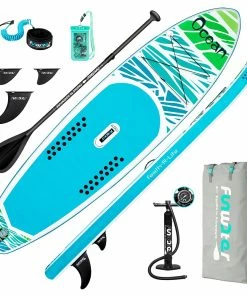 FunWater ADVENTURE-OCEAN Inflatable Stand Up Paddle Board 350x84x15cm With Complete Accessories Waterproof Bag
