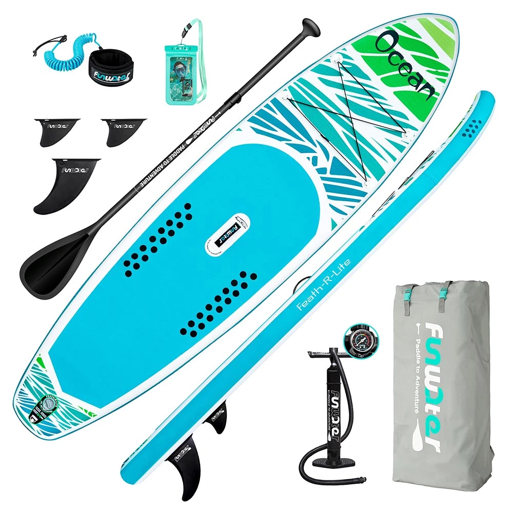 FunWater ADVENTURE-OCEAN Inflatable Stand Up Paddle Board 350x84x15cm With Complete Accessories Waterproof Bag 3 FunWater ADVENTURE-OCEAN Inflatable Stand Up Paddle Board 350x84x15cm With Complete Accessories Waterproof Bag