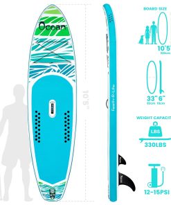 FunWater ADVENTURE-OCEAN Inflatable Stand Up Paddle Board 350x84x15cm With Complete Accessories Waterproof Bag -rockbros-shop FunWater Inflatable Stand Up Paddle Board 350x84x15cm 500277 3