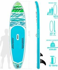 FunWater ADVENTURE-OCEAN Inflatable Stand Up Paddle Board 350x84x15cm With Complete Accessories Waterproof Bag 11 FunWater ADVENTURE-OCEAN Inflatable Stand Up Paddle Board 350x84x15cm With Complete Accessories Waterproof Bag -rockbros-shop FunWater Inflatable Stand Up Paddle Board 350x84x15cm 500277 3