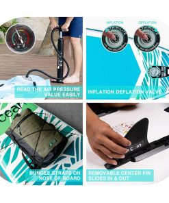 FunWater ADVENTURE-OCEAN Inflatable Stand Up Paddle Board 350x84x15cm With Complete Accessories Waterproof Bag -rockbros-shop FunWater Inflatable Stand Up Paddle Board 350x84x15cm 500277 4