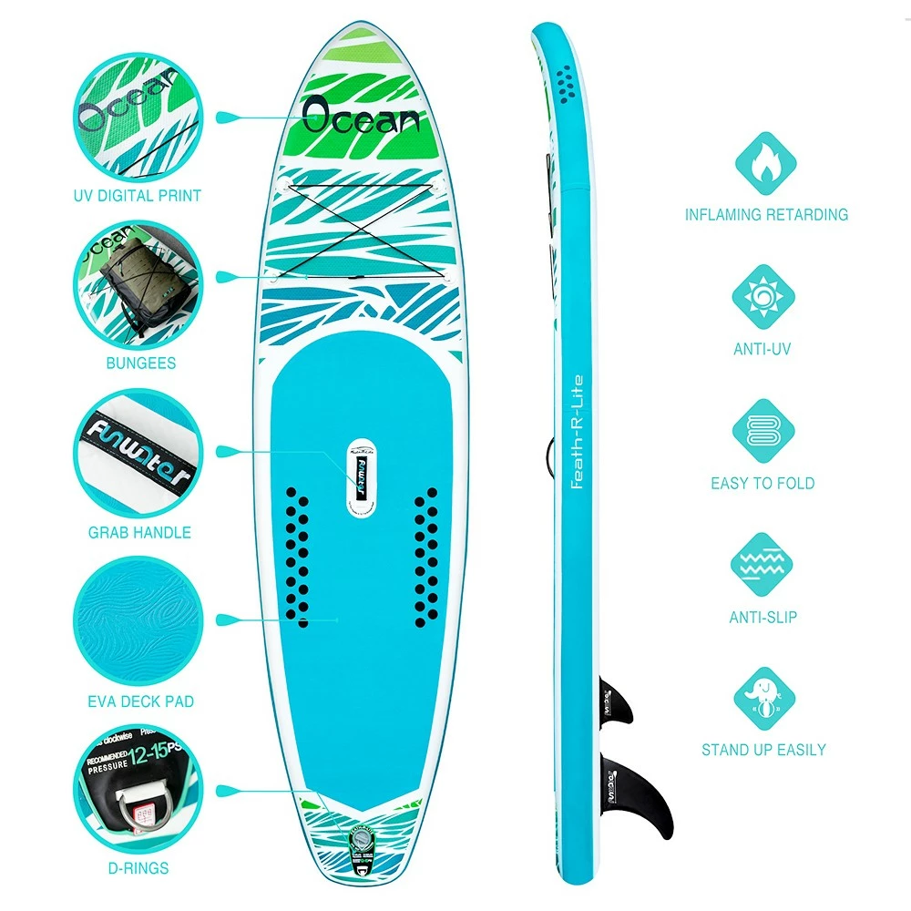 FunWater ADVENTURE-OCEAN Inflatable Stand Up Paddle Board 350x84x15cm With Complete Accessories Waterproof Bag 8 FunWater ADVENTURE-OCEAN Inflatable Stand Up Paddle Board 350x84x15cm With Complete Accessories Waterproof Bag - Image 6