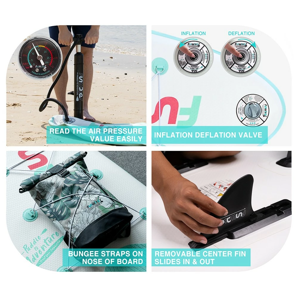 FunWater SUPFW11G MANTA RAY Inflatable Stand Up Paddle Board 11'' Long 31' Wide 6' Thick 5 FunWater SUPFW11G MANTA RAY Inflatable Stand Up Paddle Board 11'' Long 31' Wide 6' Thick - Image 3