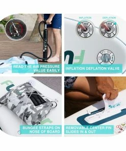 FunWater SUPFW05A NEW TIKI Inflatable Stand Up Paddle Board 10.6'' Long 33' Wide 6' Thick -rockbros-shop FunWater NEW TIKI Inflatable Stand Up Paddle Board 507207 2